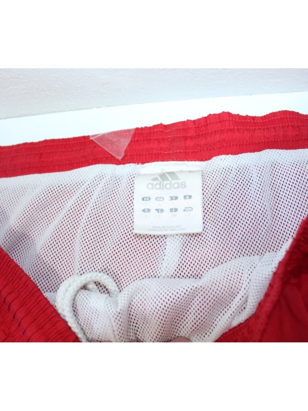 Vintage adidas Warm Up Jacket & Pants Red White Nylon Mock Neck Zip Front Large - Picture 8 of 16